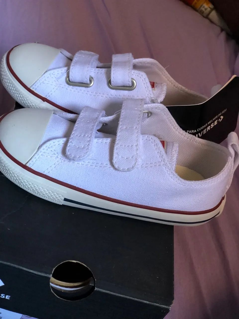 Converse Infantil Branco com Velcro - Foto 5