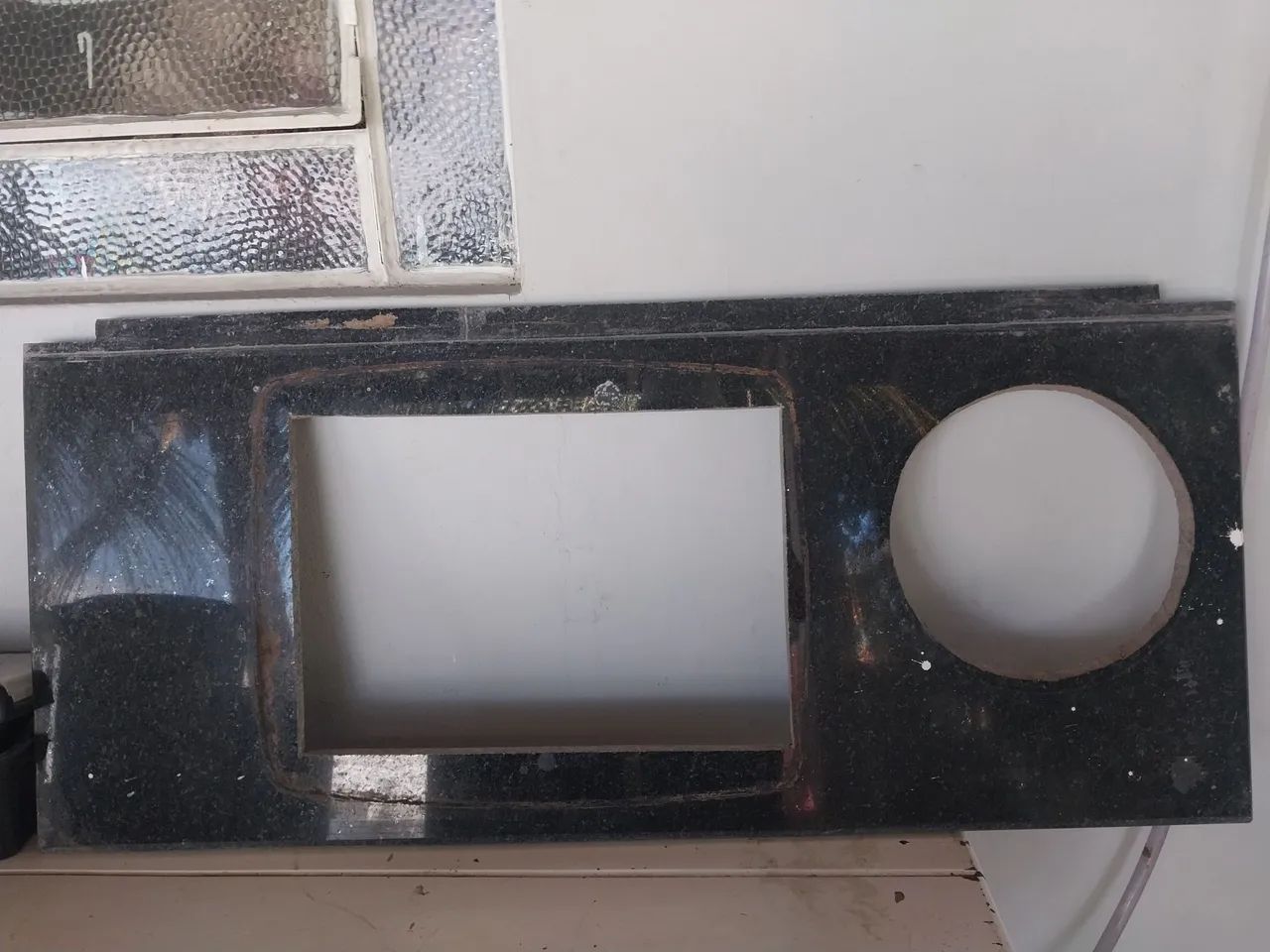 Bancada mármore preto verde Ubatuba para fogão Cooktop 4 bocas e lixeira de embutir.  - Foto 4