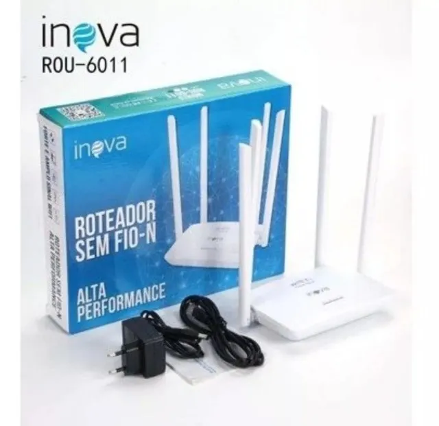 Roteador / repetidor wi-fi, 4 antenas, novo na caixa