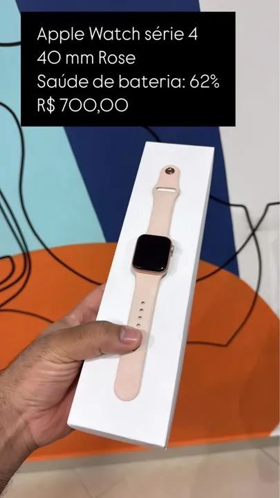 Apple Watch Série 4 40mm Rose Gold Semi Novo 