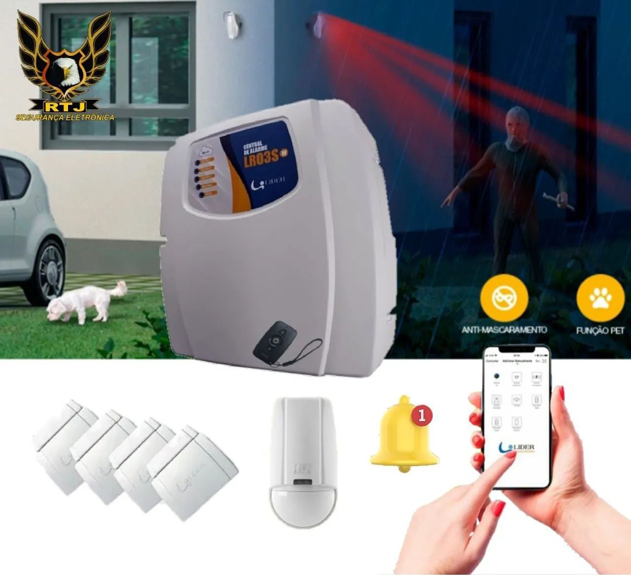 Kit de Alarme para Residência e Comércio 