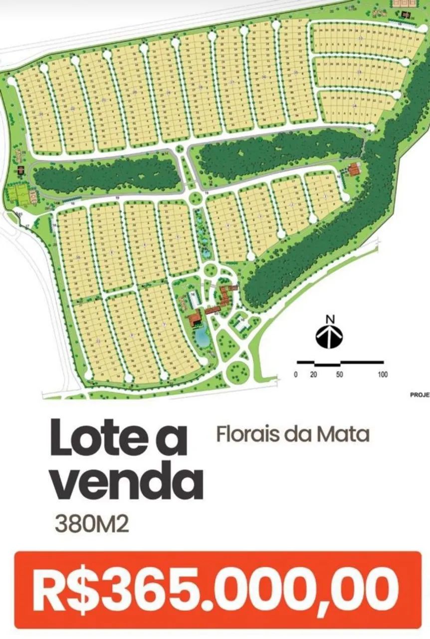 Lote condomínio florais da mata 380mts 