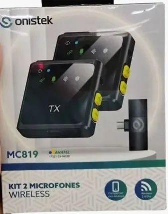 Kit 2 Microfones de Lapela Wireless 2.4GHz MC819 - Tipo C - Qualidade e Mobilidade - Foto 2