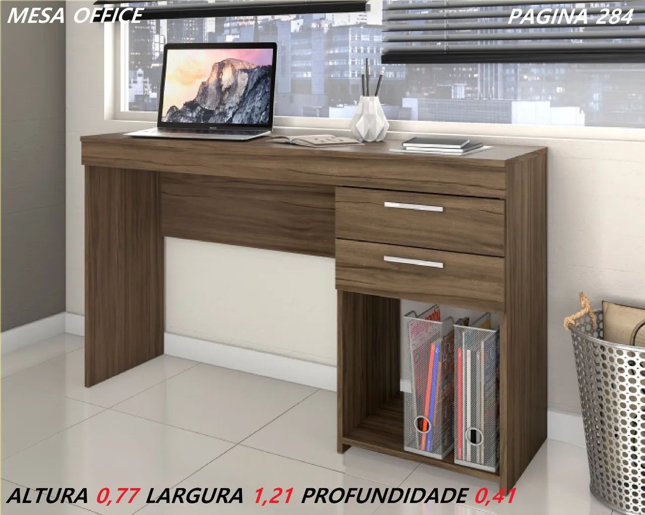 Escrivaninha Office Amadeirada com Gavetas