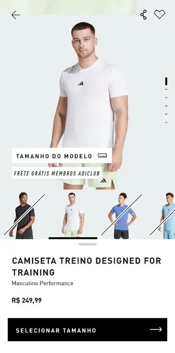 Camiseta Adidas Training Branca - Tamanho XL / GG - nova - Foto 4