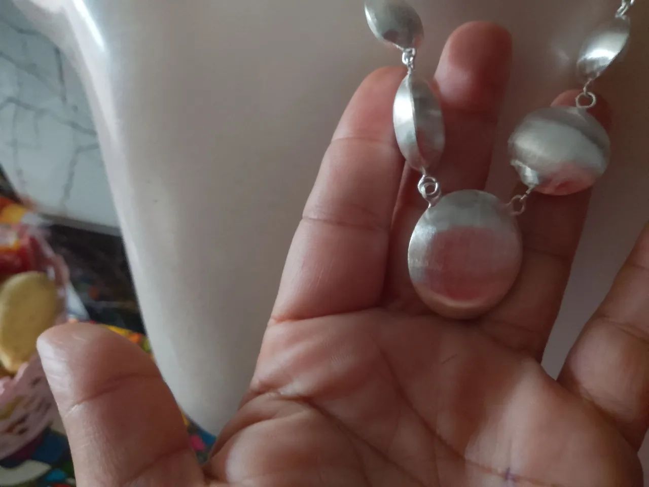 Colar bolinhas folheado a prata - Foto 4