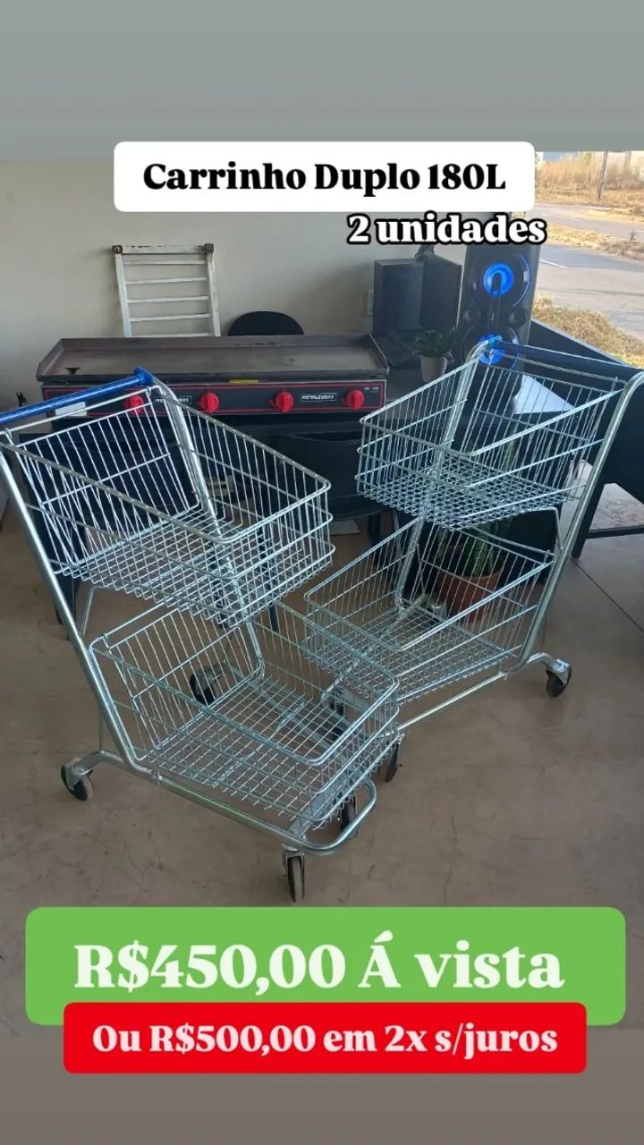 CARRINHO DUPLO 180L 2 UNIDADES