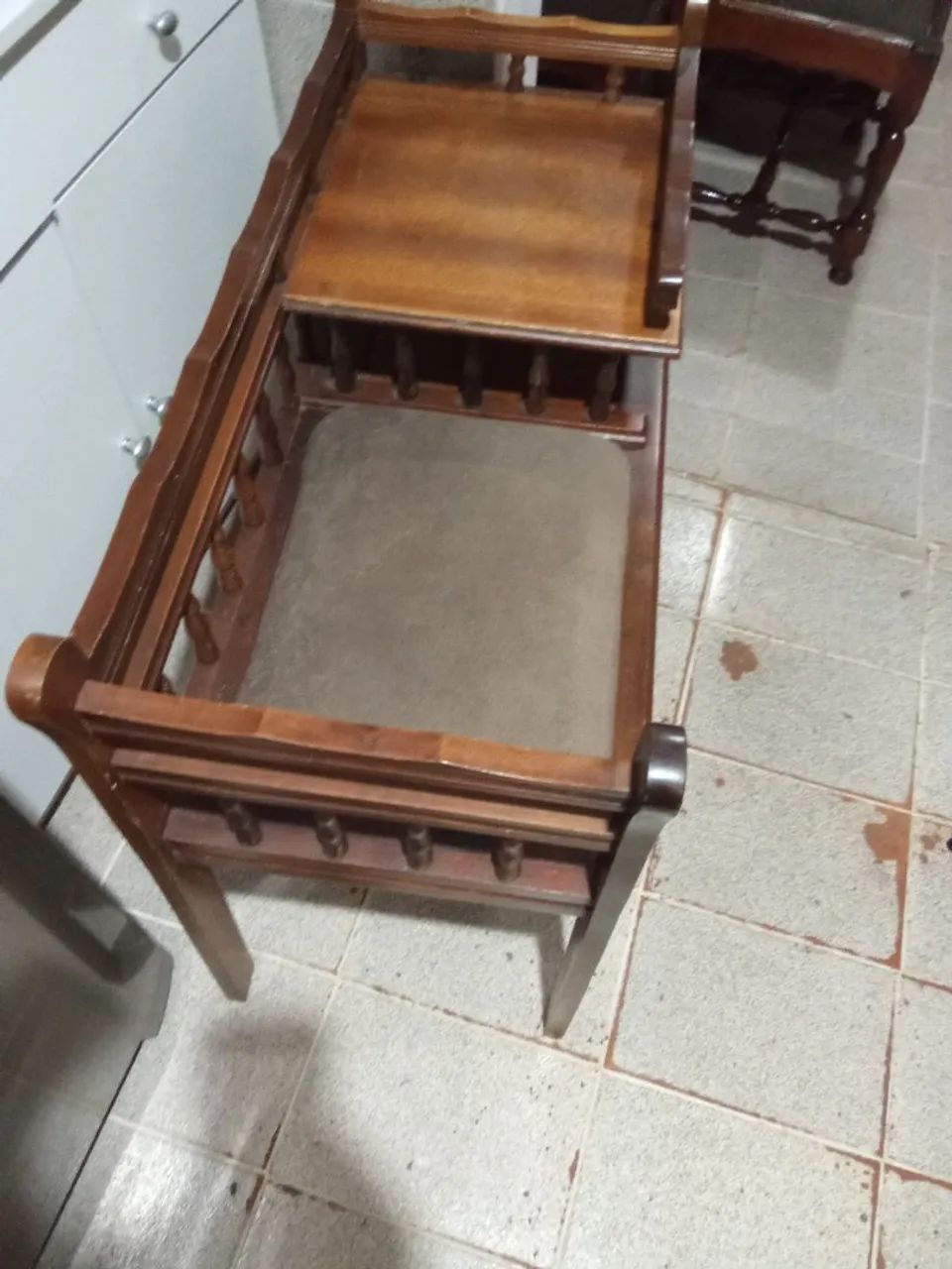 Banco de Telefone Antigo em Madeira - Foto 3
