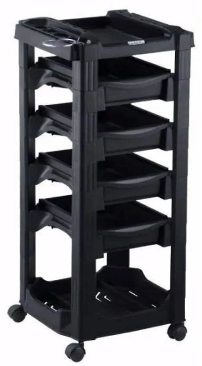 Carrinho Organizador Preto com Gavetas - Foto 4