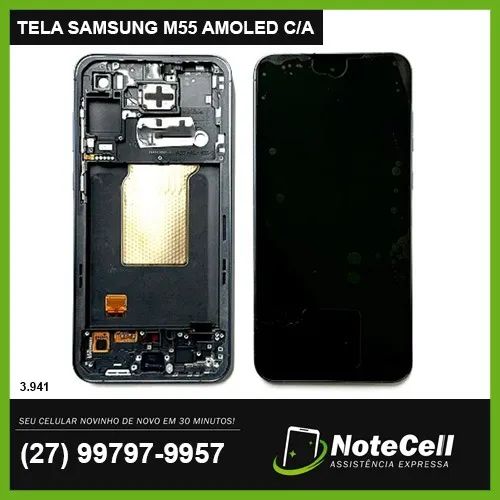 TELA / DISPLAY P/ SAMSUNG M55 AMOLED ORIGINAL COM ARO - EXATAMENTE IGUAL A ORIGINAL