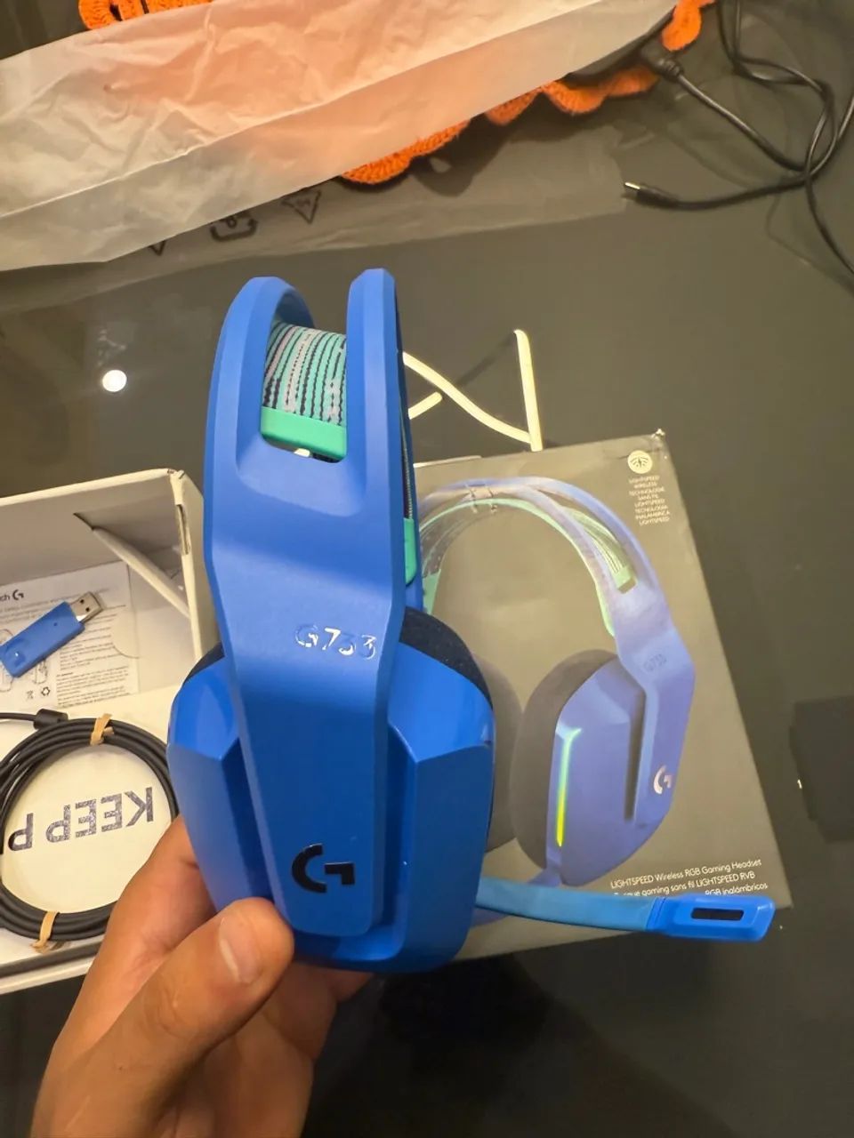 Headset Logitech G733 Wireless RGB - Azul - Foto 4