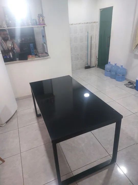 Mesa de Jantar Preta em Metal - Foto 3