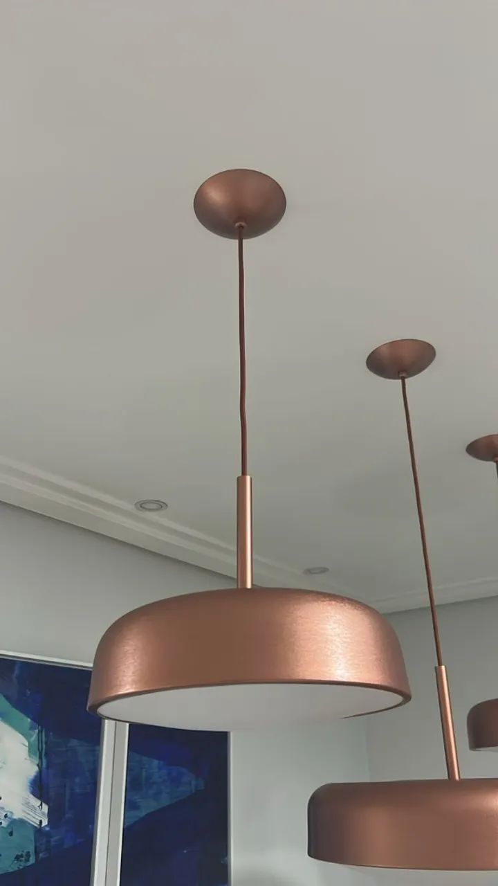 Conjunto Lustres Redondos cor Bronze - Foto 2