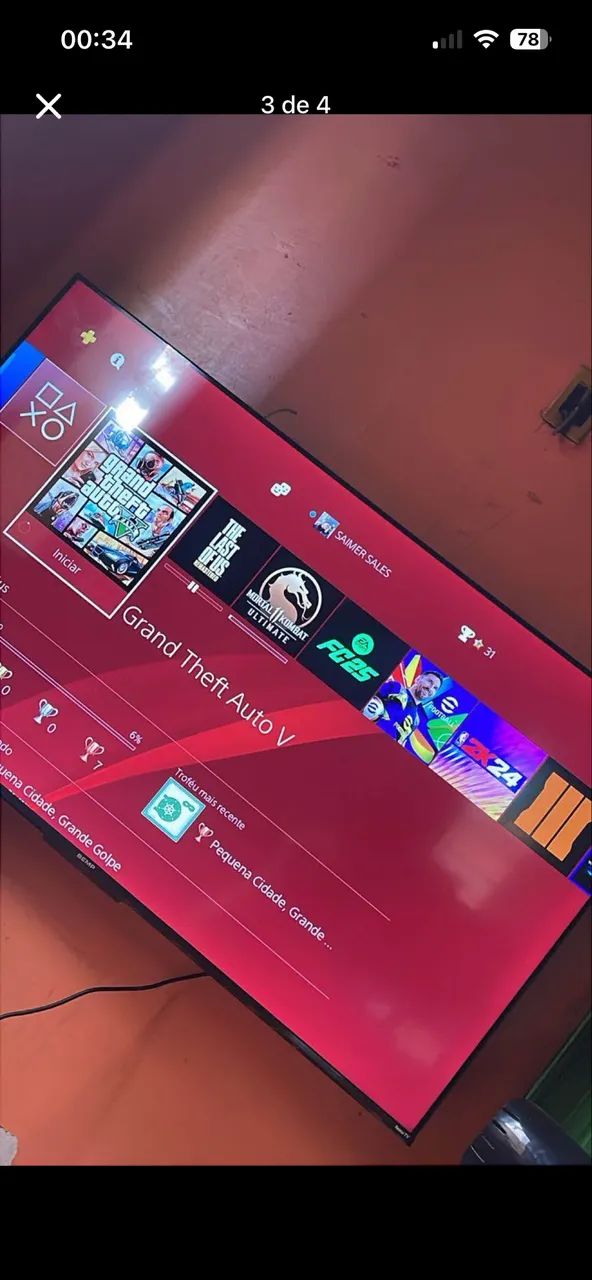 Vendo PS4 com 2 controles com vários jogos em mídia digital, 2TB de memória interna. - Foto 2