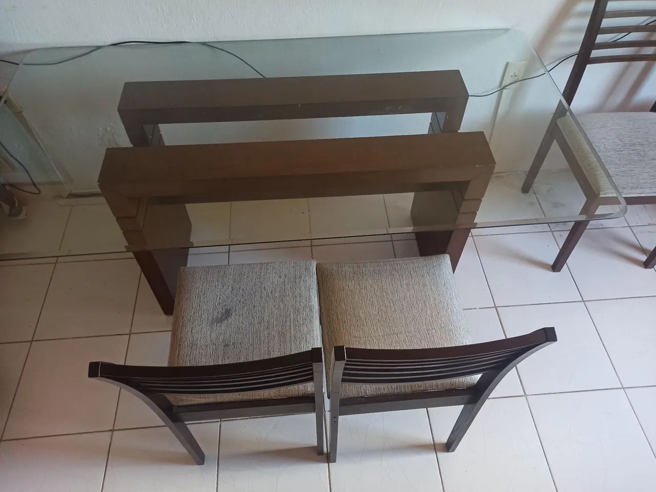Mesa Vidro c/ 6 Cadeiras 