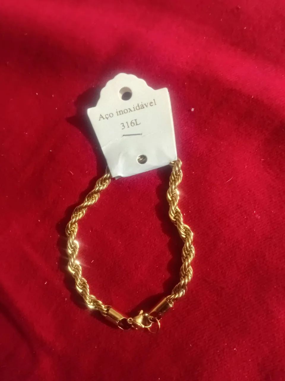Pulseira Trançada Cordão Baiano Dourada masculina*nova*! - Foto 2