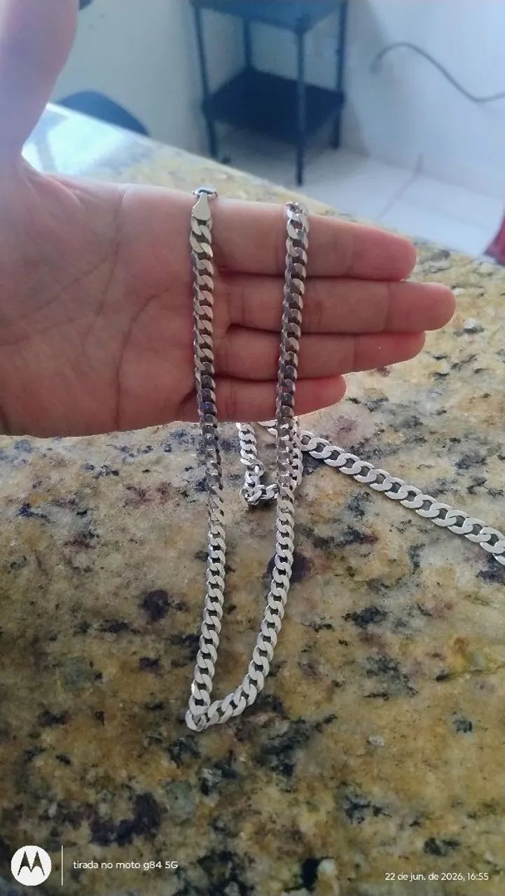 Vende-se conjunto de corrente e pulseira de prata 925  - Foto 4