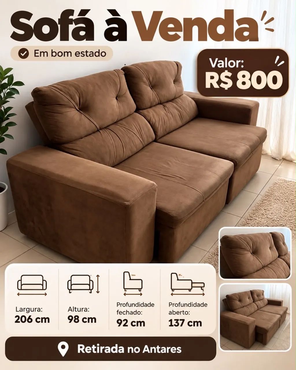 Vende se Sofá 