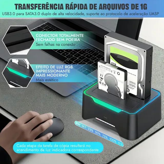 Dock Station 2 HD 3,5" ou 2,5" - Foto 2
