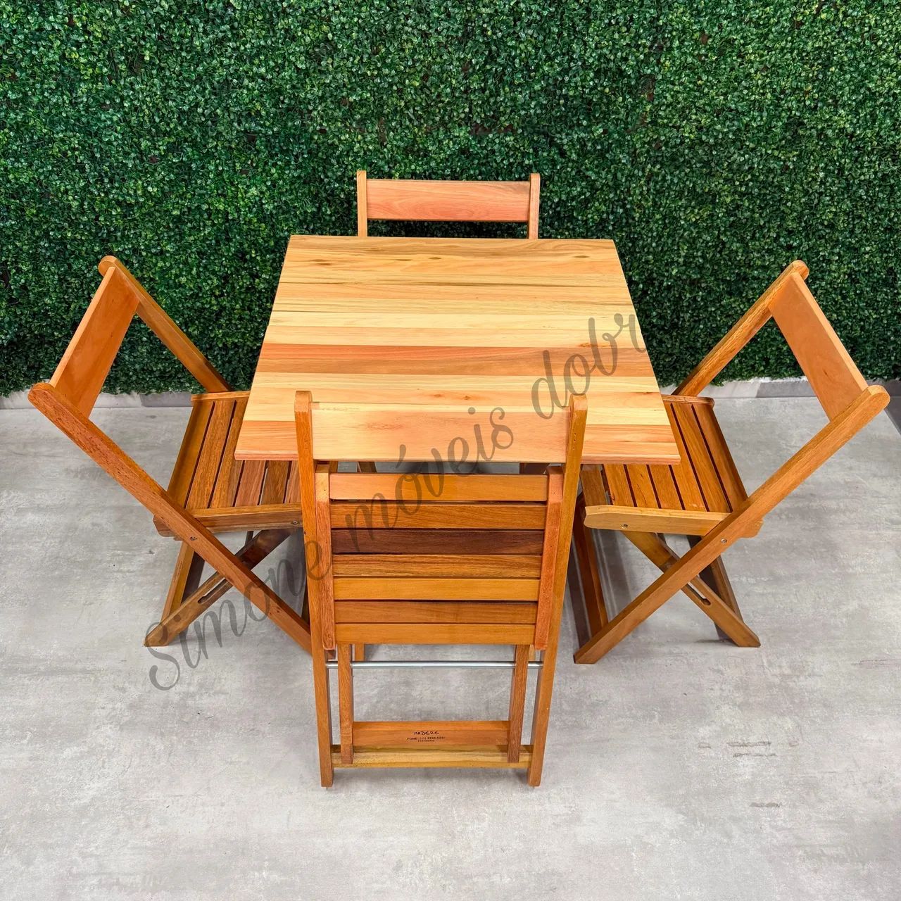 Conjunto de mesa 70x70 dobrável com cadeiras madeira - Foto 3