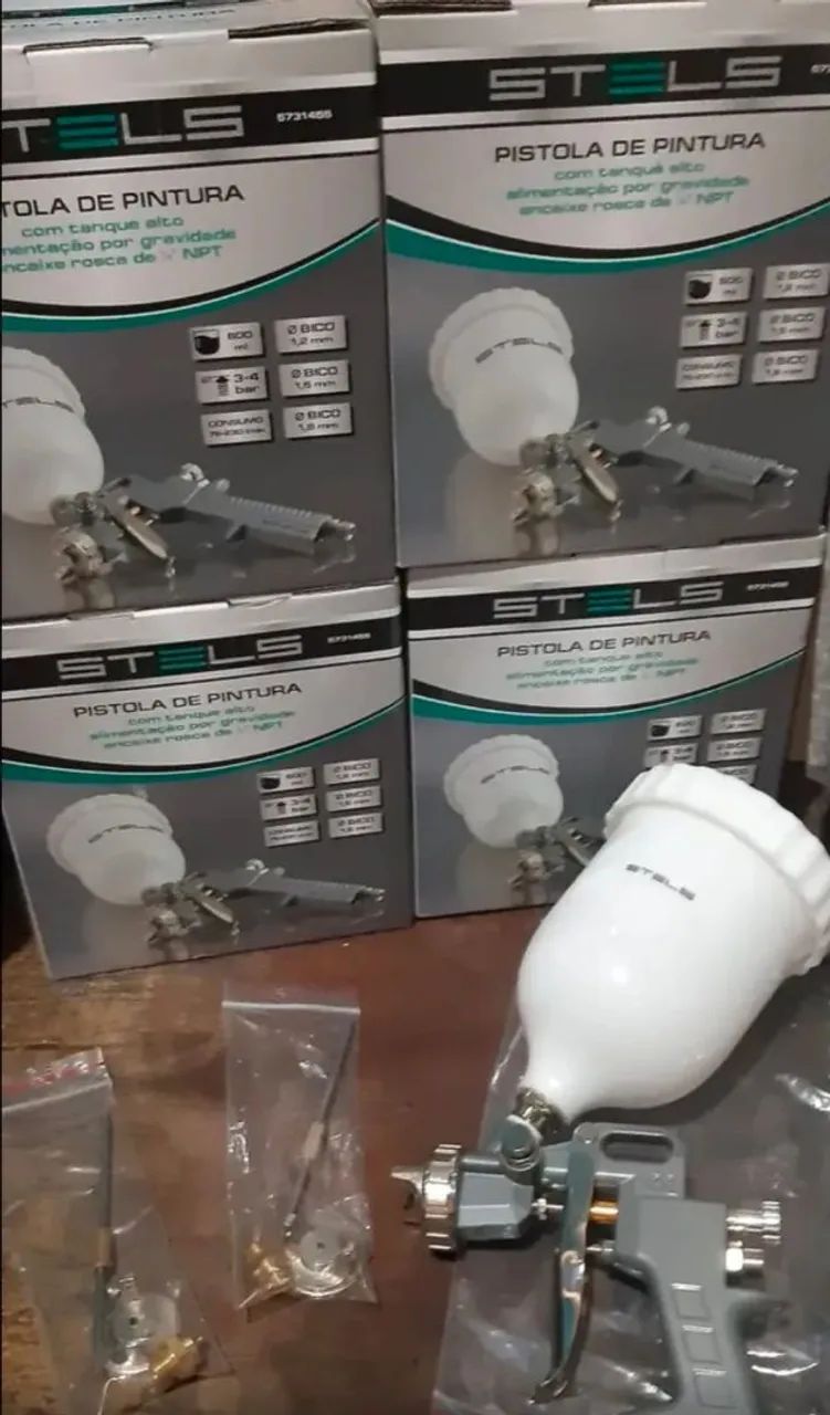 Pistola Pulverizador de Pintura Stels - com 3 bicos - Pronta Entrega - Foto 5