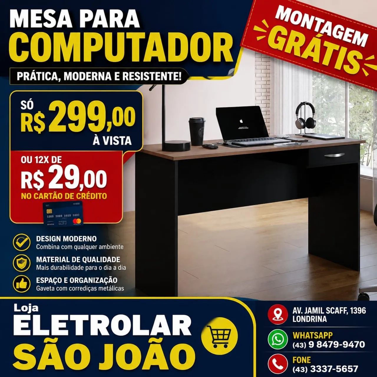 Mesa para escritório 