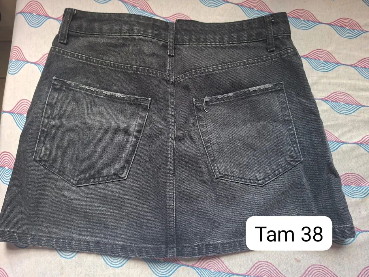 Saia Jeans Preta  - Foto 4