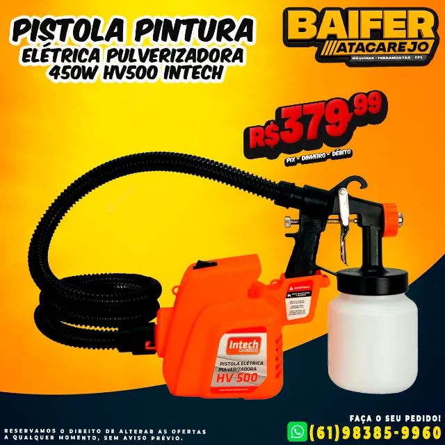Pistola de Pintura Elétrica Pulverizadora 450W HV500 Intech