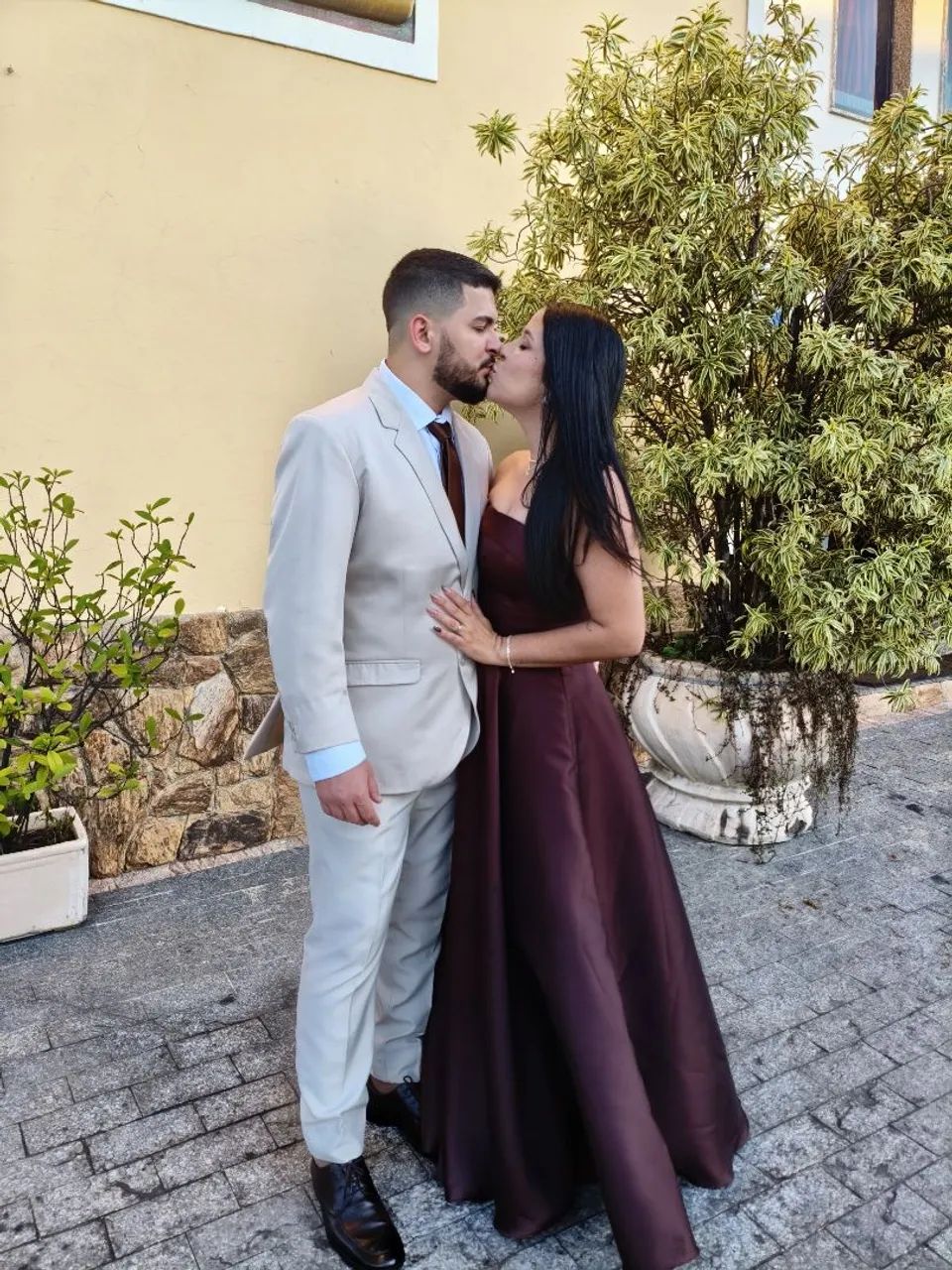 Vestido marrom de festa - Foto 3