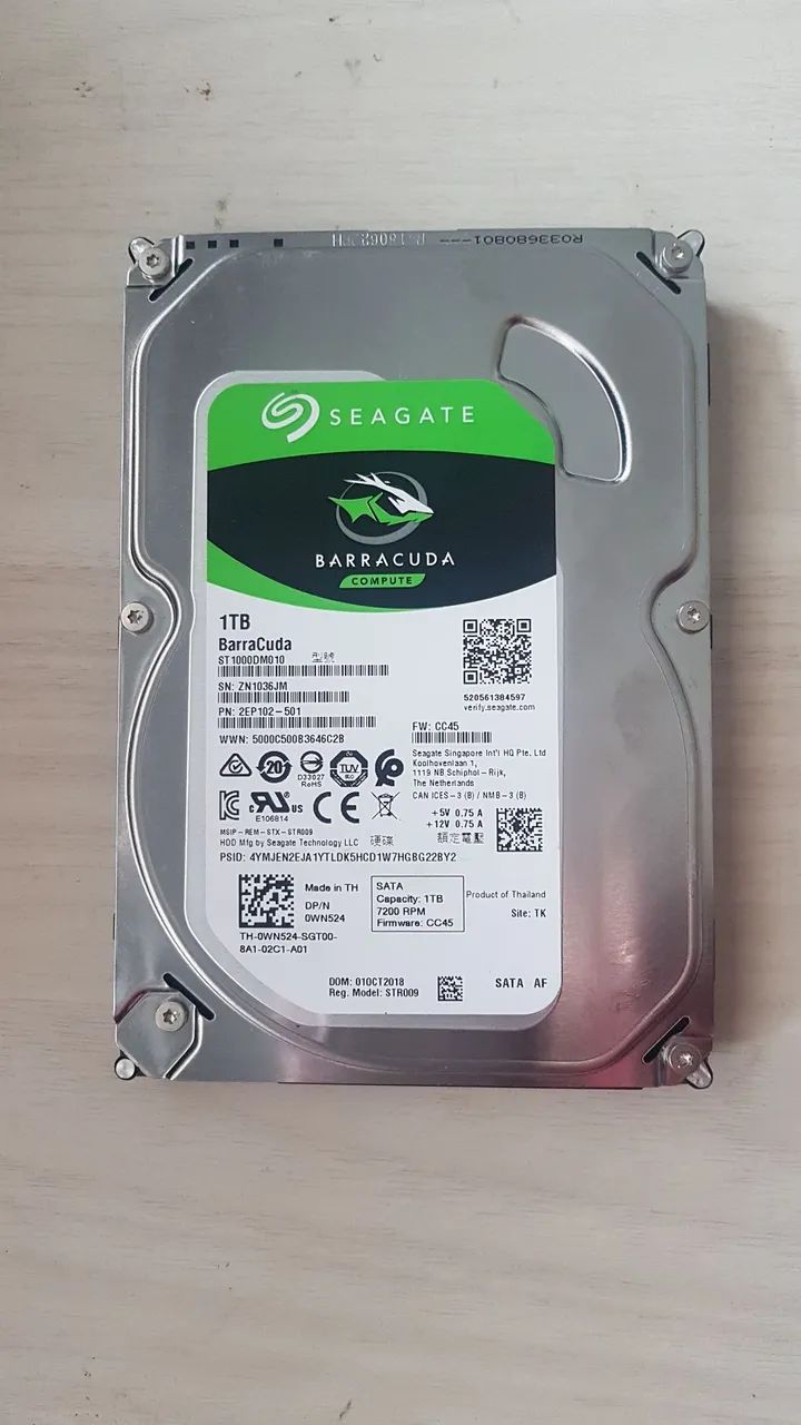 HD 1tb  Seagate Barracuda  100%