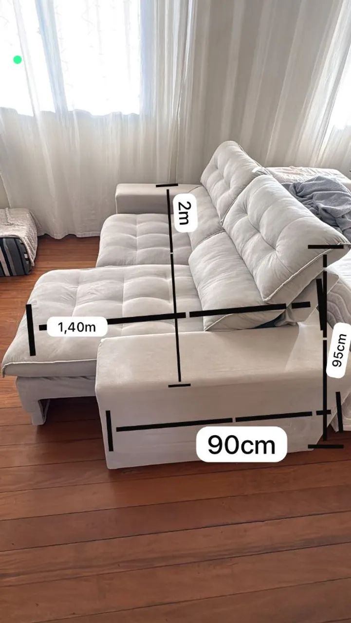  VENDO HOJE | Sofá Retrátil e Reclinável 2,00m -