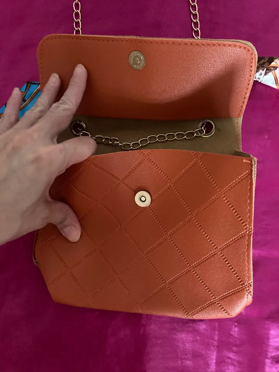 Bolsa Laranja com Lenço  - Foto 3