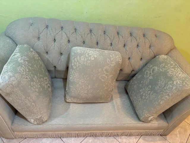 Conjunto Sofá Clássico Capitonê Verde 3 peças (2 e 3 Lugares + Recamier) Impermeabilizado - Foto 3