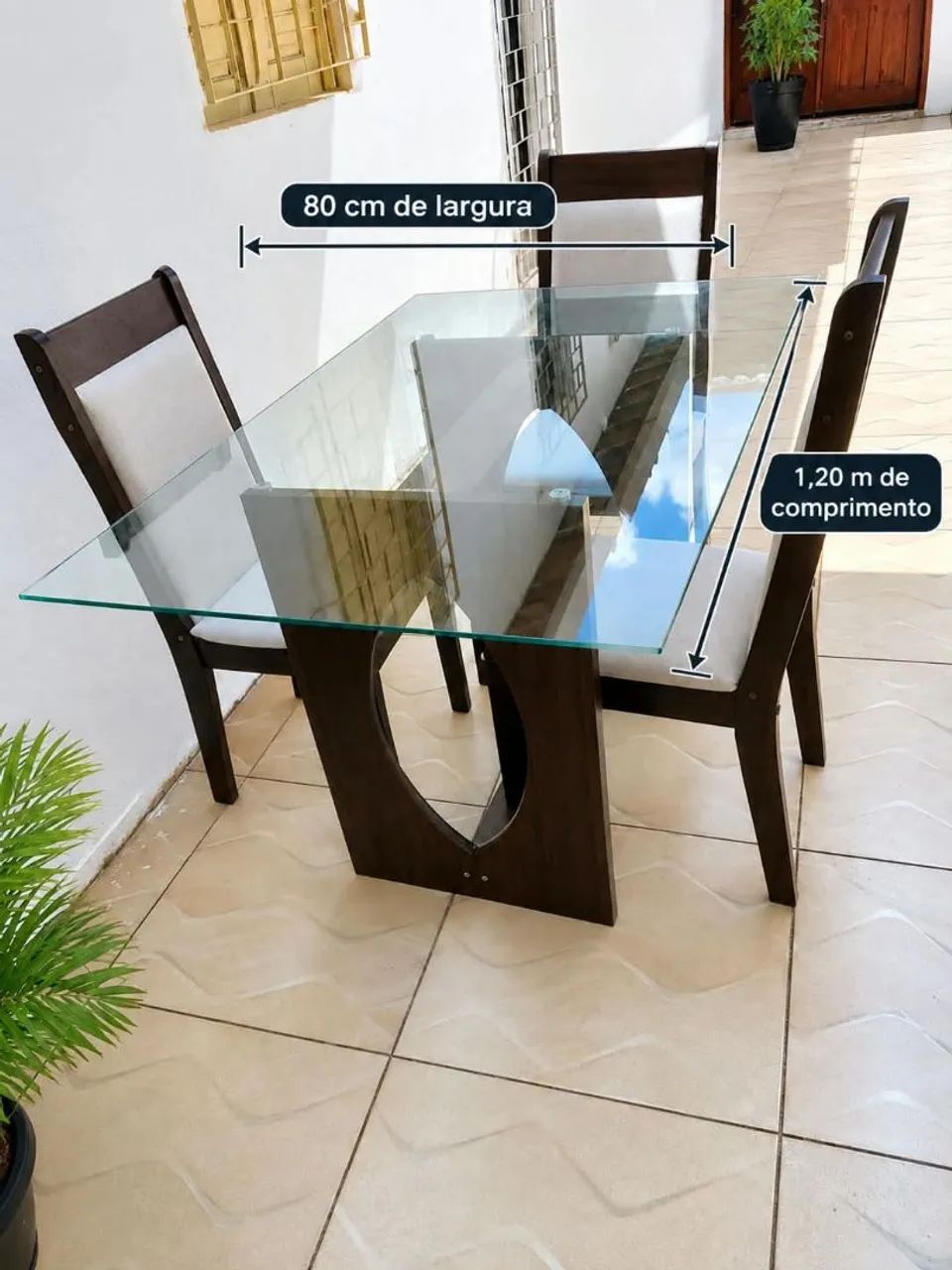 Mesa com tampo de vidro - Frete incluso  - Foto 2