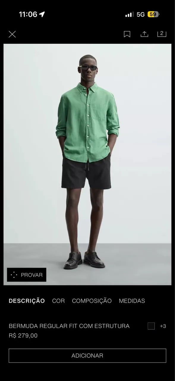 Bermuda Masculina Linho zara - Foto 2