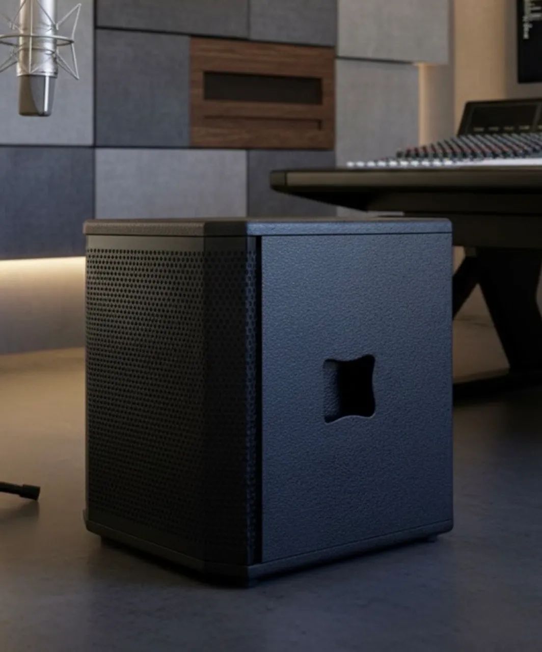 Caixa ativa sub alfa 12 polegadas 1200 watts. 