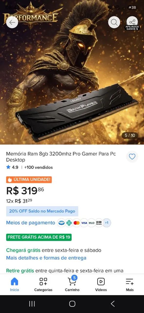 Memoria ram ddr4 3200hz 