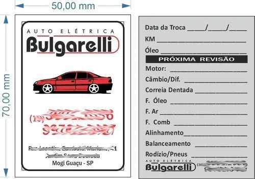 Etiqueta troca de óleo para carro - Foto 3