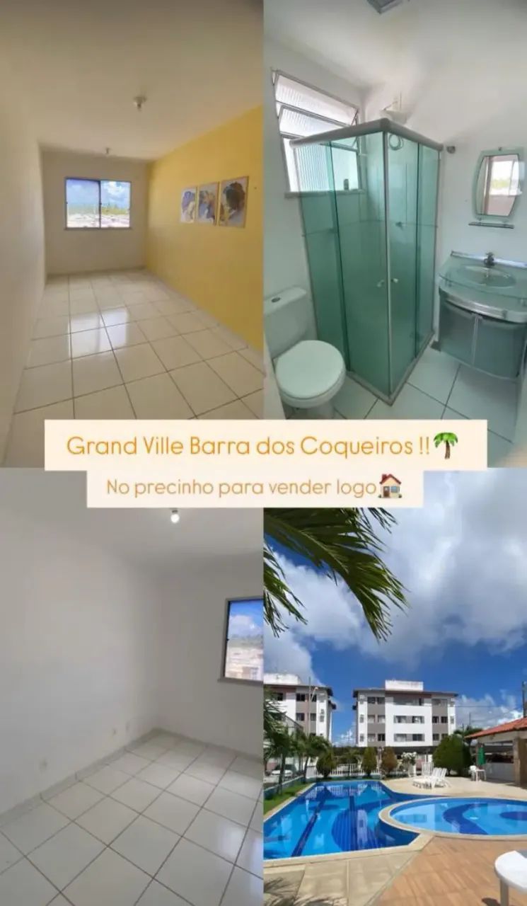 Apartamento à venda no GRAND VILLE RESIDENCE, OLHOS D'ÁGUA, Barra dos Coqueiros, SE