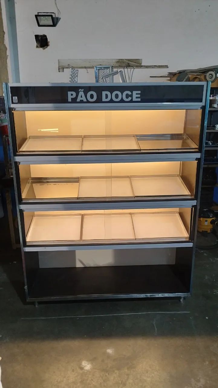 Balcão vasca exposição pães doces, rosca, bolos e outros - 140C x 180A x 47L - Foto 2