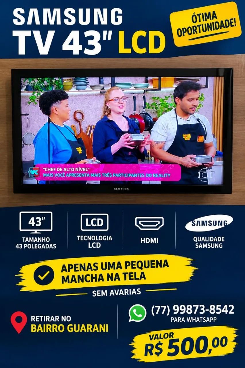 TELEVISÃO SAMSUNG LCD 43 POLEGADAS
