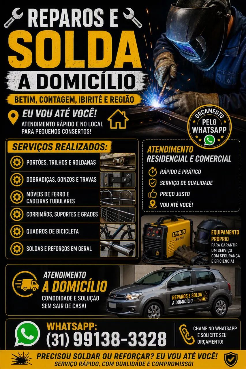 Soldador a Domicílio | Pequenos Reparos e Soldas em Geral