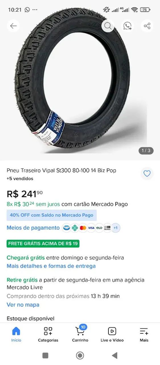 Pneu traseiro da BIZ/POP - Foto 3