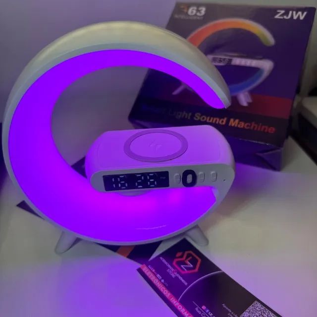 Caixa de Som com Luz Led, Relógio e Alarme - Bluetooth - Foto 2