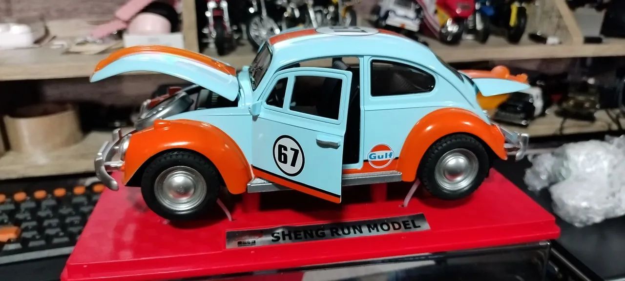 Fusca Gulf Scala 1:24 Som e Luz - Foto 3