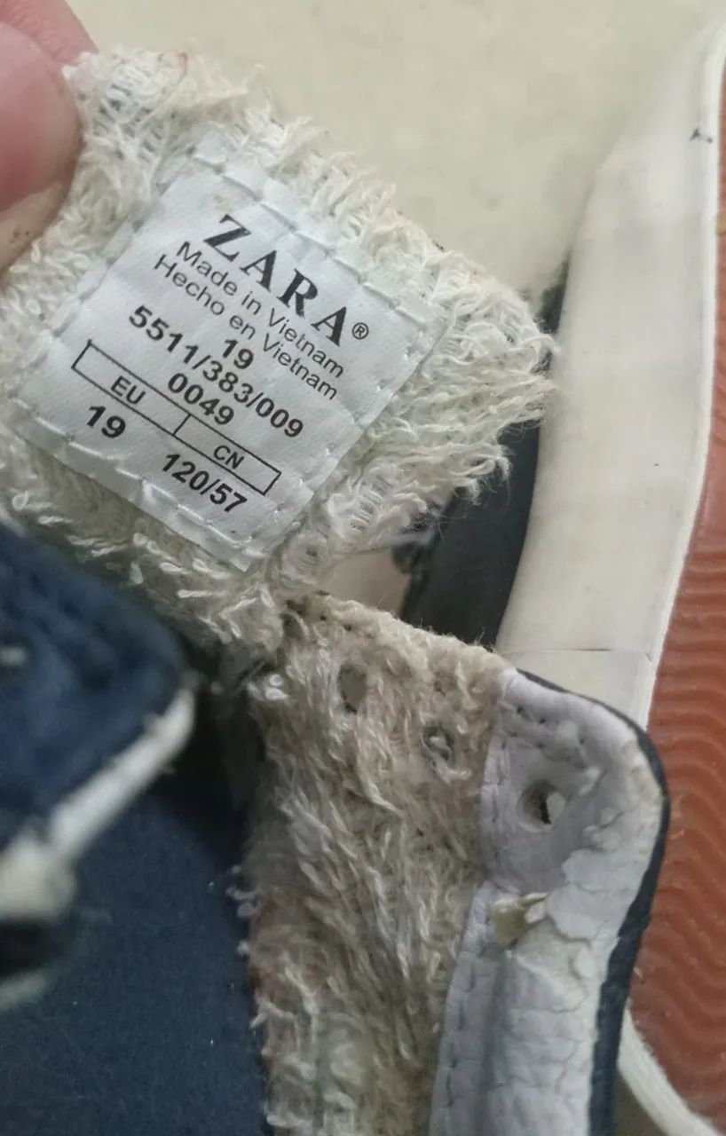 Desapego Sapatênis bebê Zara 17 BR 19 EU Azul Marinho  - Foto 5