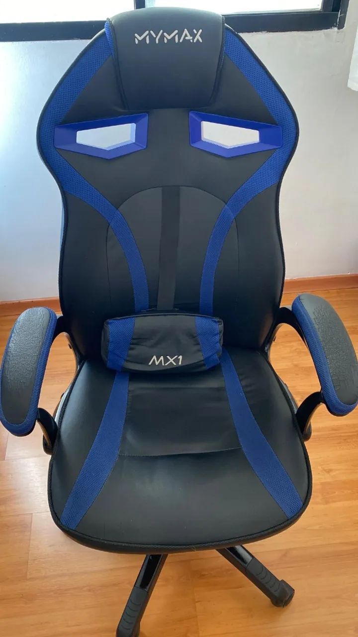 Cadeira Gamer MX1 Giratória Preta E Azul - Mymax