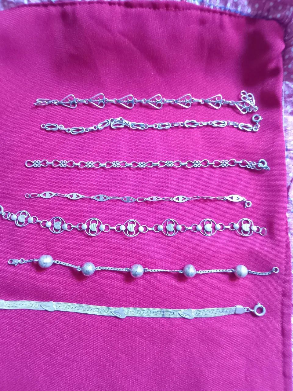 7 Pulseiras prata antiga