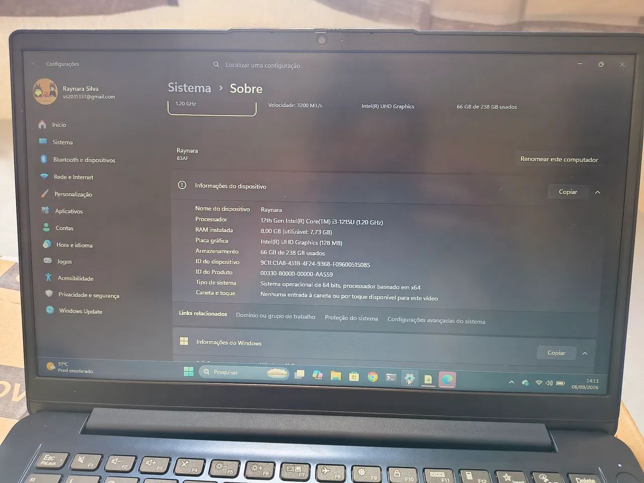 Notebook Lenovo IdeaPad 1 14IAU7BR  - Foto 4
