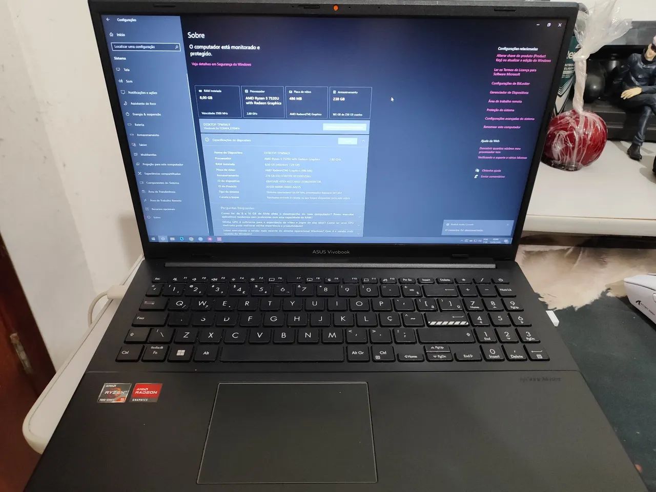 NOTEBOOK RYZEN 5 8GB RAM  256GB SSD - Foto 3
